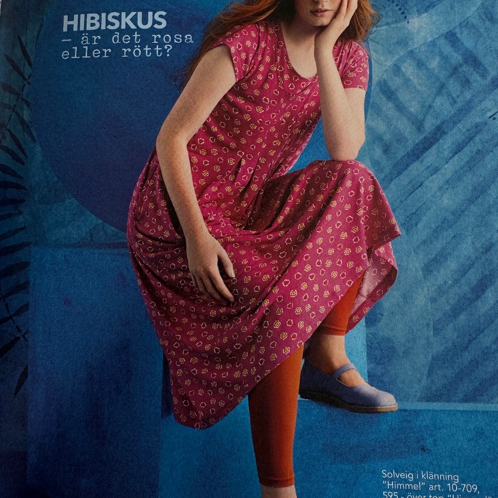 NWT Gudrun Sjödén “Himmel” Dress XS – Organic Cotton/Modal, Pink Floral - Picture 8 of 10